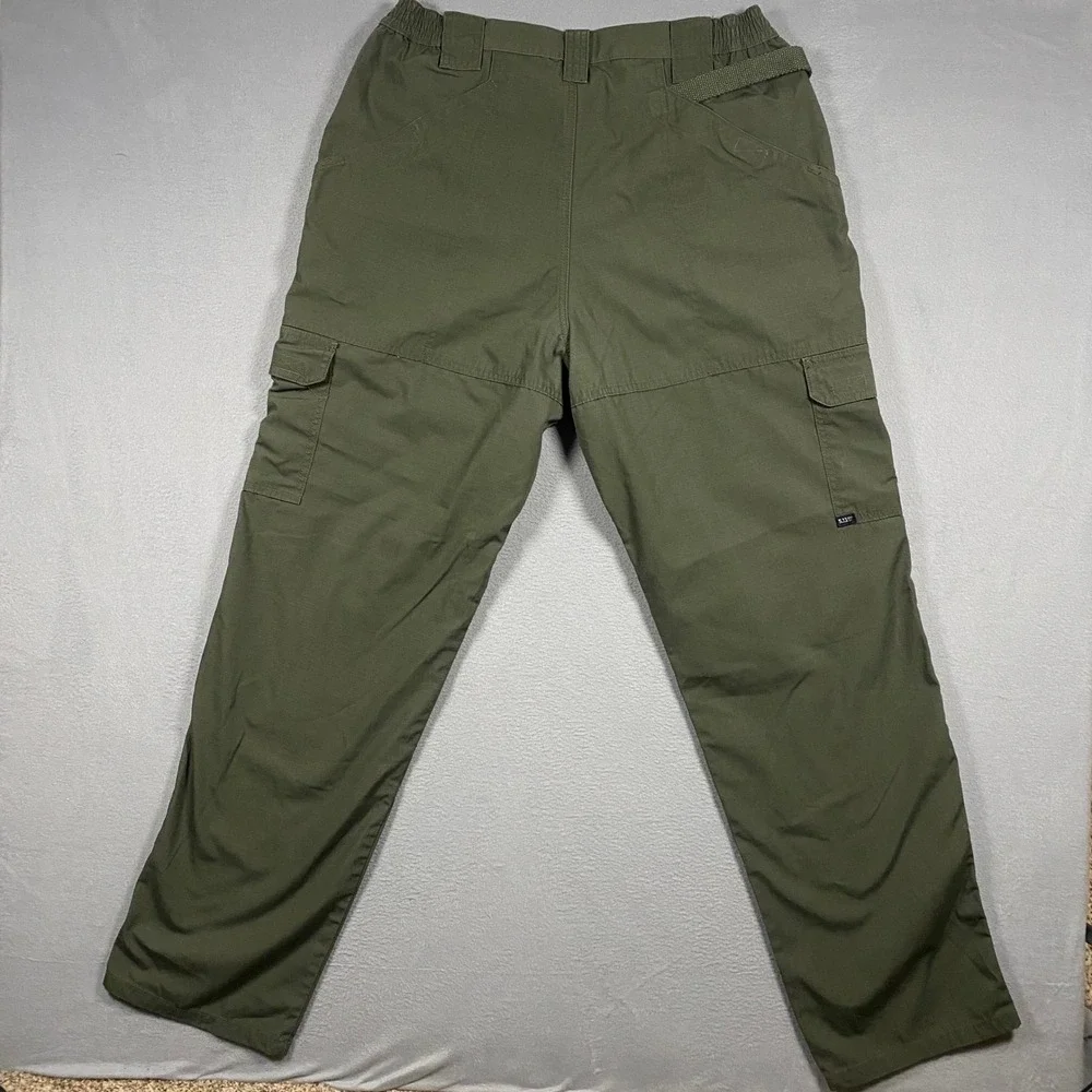 5.11 Tactical Cargo Pants Mens 38x34 Green Cotton Canvas Work Trousers 74273-190 - Picture 2 of 6